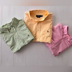 Polo Ralph Lauren Men’s L Button Down Shirt Bundle (3) – Pastel Colors